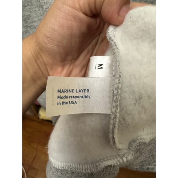 Marine Layer Men's Sherpa Crew Pullover in Heather Grey Size XXL - Picture 9 of 10